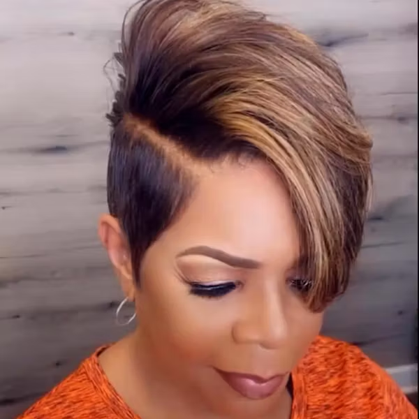 Short glueless wig front style