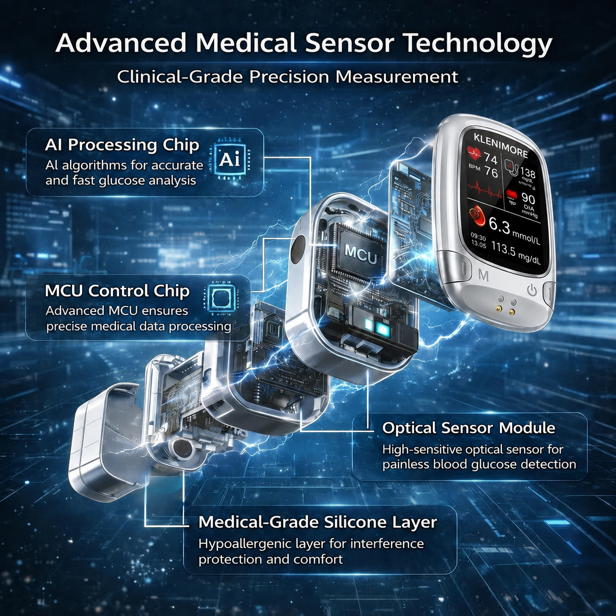 Non-Invasive Monitor – 5 Seconds / 99% Accuracy
