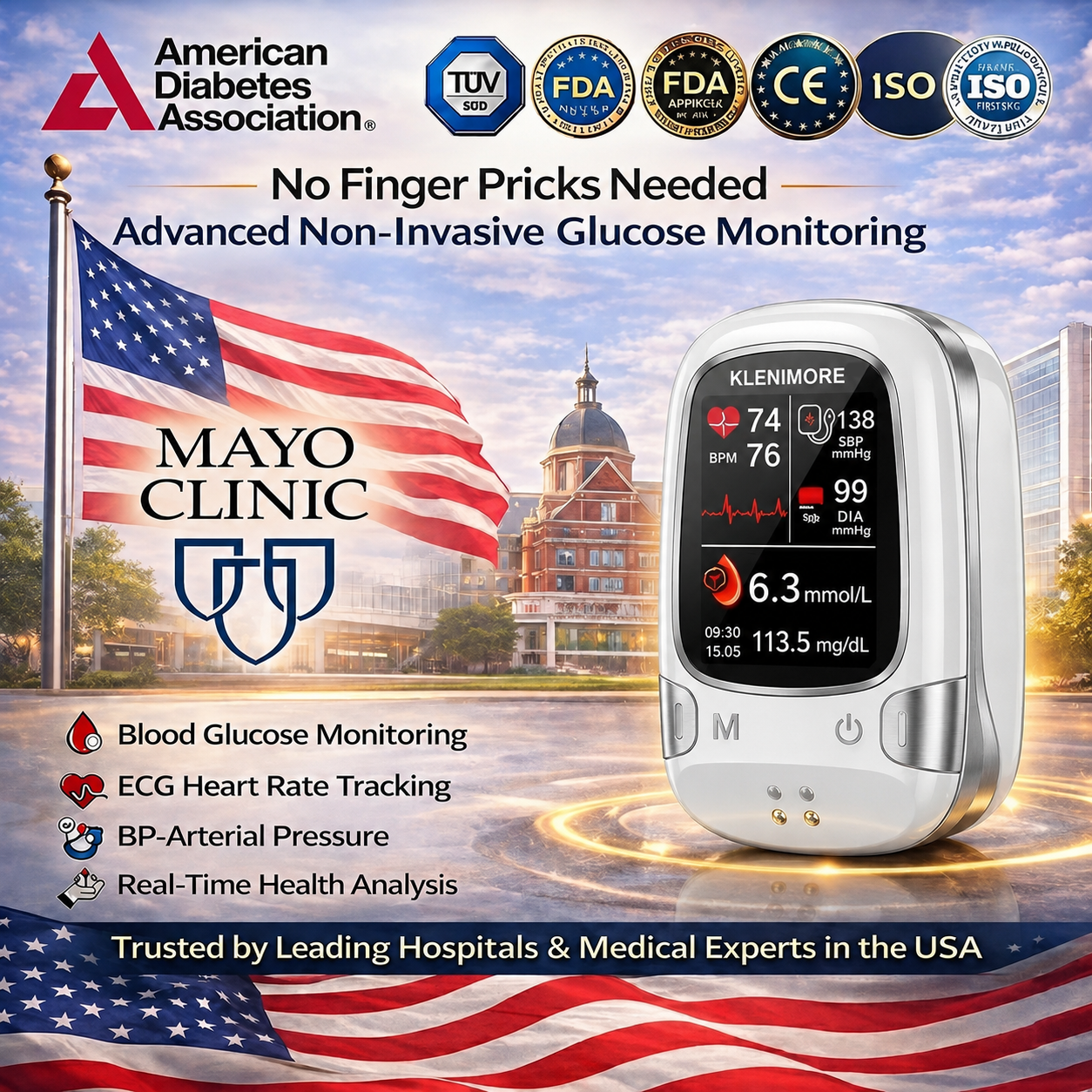 Non-Invasive Monitor – 5 Seconds / 99% Accuracy