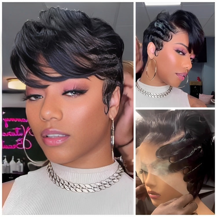 Short 4 inch bob straight wig