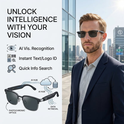 👀 All-weather mobile AI eye assistant, real-time synchronous translation in milliseconds, cross-border barrier-free communication, hands-free calls, music playback, message voice notifications, first-person high-definition shooting