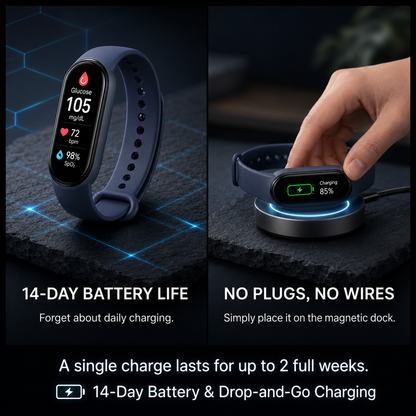 🔥80% OFF Launch Offer 🏆 2026 Pryxo™ M9 Non-Invasive Smart Band 📈12 health reports - No-Prick